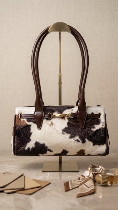 حقيبة بنقشة cow print
